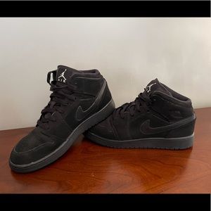 Youth Air Jordan’s black suede